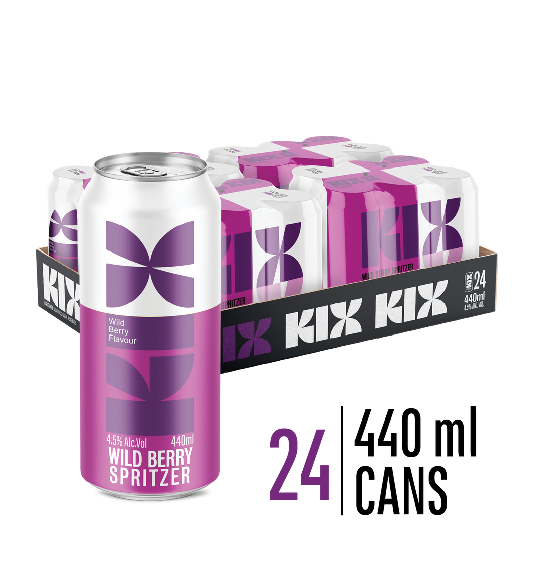 KIX WILD BERRY SPRITZER | 24 x 440ml CAN | 4.5% Alc. Vol – Devil's